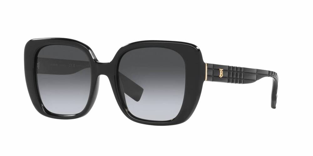 NEW BURBERRY women's helena square sunglasses in black - grey - polarized